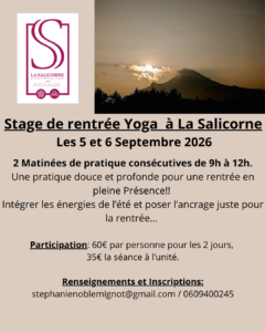 Stage de Rentrée à La Salicorne